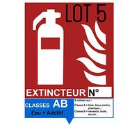 Autocollant vinyl - Signalétique extincteur AB Eau + Additif - L.150 x H.200 mm - 5