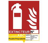 Autocollant vinyl - Signalétique extincteur ABC Poudre Polyvalente - L.150 x H.200 mm