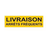 Autocollant Vinyl Waterproof Protection Anti-UV - Sticker Adhésif Signalétique Laminé Plastifié Résistant à l'eau et aux UV - Livraison Arrêts Fréquents - H7.5 x L25 cm