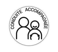 Autocollant Vinyl Waterproof Protection Anti-UV - Sticker Adhésif Signalétique Rond Laminé Plastifié Résistant à l'eau et aux UV - Disque Conduite Accompagnée Autocollant de Voiture - Diamètre 15 cm