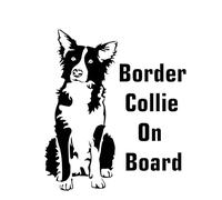 autocollant voiture 15cm border collie on board autocollant noir voiture animal animal chien imperméable border collie tableau de bord ordinateur portable pare-chocs décoration amusante