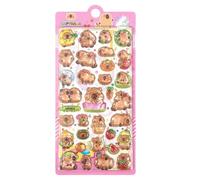 Autocollants 3D en forme d'animal mignon pour scrapbooking, autocollants décoratifs réutilisables pour avec adhésif imperméable facile à décoller - Emblème de journal animal pour travaux