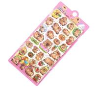 Autocollants 3D, mignons autocollants amovibles de dessin animé, 1 feuille multicolore, autocollant Capybara, décoration de journal décoratif, design en PVC réutilisable, pour fête de tout-petit
