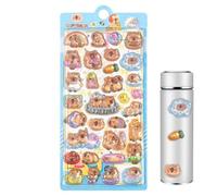 Autocollants 3D, mignons autocollants amovibles de dessin animé, 1 feuille multicolore, autocollant Capybara, décoration de journal décoratif, design en PVC réutilisable, pour fête de tout-petit