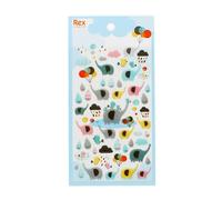 Autocollants 3D Rex London Elephant Rain Party Multicolore 15x9,2x0,1 cm