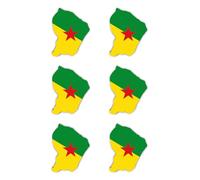 Autocollants : 50 mm - Lot de 6 - Silhouette Drapeau / Flap Map - Guyane Française - GF - pour voiture, ordinateur portable et plus encore