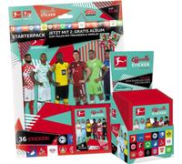 Autocollants à collectionner Topps Bundesliga 2021/22 - 1 présentoir (50 sachets) + pack de démarrage