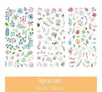 Autocollants Adhésifs Chat Plante Verte, Étiquette Kawaii, Décoration Dessert, Scrapbooking, Pour Journal Intime, Papeterie Pour Album, Diy Bricolage, 3 Pièces/Sachet
