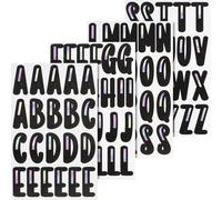 Autocollants "Alphabet" | 100×190 mm noir/argent irisé 4 feuilles