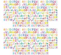 Autocollants Alphabet Colorés Vinyle, Lettres et Numéros | Adhésifs Amovibles pour Bricolage Créatif, Surfaces Variées, Boîtes Présents, Étiquettes Présents, Signalétique au Bureau