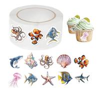 Autocollants Animaux Marins Étiquettes réalistes décor DIY 500 Pièces