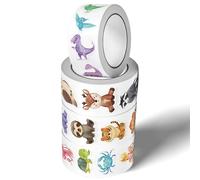 Autocollants Animaux Rouleau, 2000 Pièces Gommettes Animaux, Autocollants d'animaux, Animal Stickers, Sticker Récompense Enfant, avec Animal Marins et de la Jungle, Self-adhesive (A)