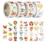 Autocollants Animaux Rouleau, 2000 Pièces Gommettes Animaux, Autocollants d'animaux, Animal Stickers, Sticker Récompense Enfant, avec Animal Marins et de la Jungle, Self-adhesive (B)