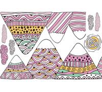 Autocollants aux motifs de montagnes scandinaves pour enfants, par Amika, 120 x 180 cm