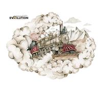 Autocollants bébé Dekornik Steampower Train/Industrial Evolution Blanc 95x70 cm