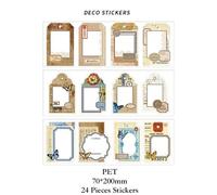 Autocollants Bordures Artisanales En Pet, Étiquette Scrapbooking, Décor, Collage Artistique, Album Photo, Papeterie Étanche, Diy Bricolage, 6 Pièces/Paquet