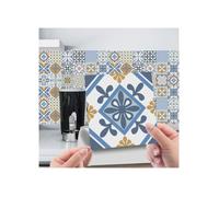 Autocollants carrelage - 24 pièces 15x15 cm - Bleu - Imperméable - Auto-adhésif