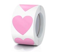 Autocollants Cœur Rose Étiquettes Autocollantes En Forme De Cœur Rouleau 38mm Petit Code Couleur Heart Sticker Pour Mariages Scrapbooking Cadeaux Saint-Valentin 500 Pièces