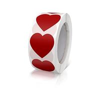 Autocollants Cœur Rouge Foncé Auto-adhésif En Forme De Cœur Étiquettes Rouleau 25mm Petit Code Couleur Heart Sticker Amour Pour Mariages Scrapbooking Cadeaux Décoration 500 Pièces
