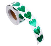 Autocollants Cœur Verts Autocollants Décoratifs pour Enveloppes, Mariage | Papier, Forme Cœur, Style Créatif Unique, Étiquette Adhésive Auto-fermante, pour Cartes Postales et Présents