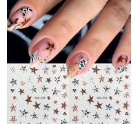 Autocollants d'art pour ongles imprimés léopard 3D style français couleur café. Impression animale sexy Y2K pour l'automne et l'hiver. Décalcomanies adhésives pour ongles, décorations et fournitures p