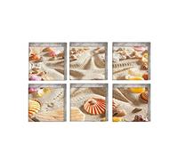 Autocollants de bain motif de plage carré 3D adhésif anti-dérapant baignoire tatouages décalcomanies tapis imperméable douche baignoire autocollant baignoire appliques pour Stickers Vintage Frigo