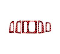 Autocollants De Cadre Garniture Réglage Du Volume D'air Sortie Intérieur Voiture En Fiber Carbone Pour Série 5 F10 F18 2011 - 2017 autocollants(Rosso,Left)