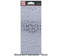 Autocollants de Contour Alphabets Sérif Mixtes D'anita, Argent