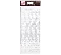 Autocollants de Contour - Petits Chiffres - Argent sur Blanc