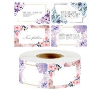 Autocollants de cuisson - Feuilles d'autocollants à motif de fleurs - Set | Creative Tag Craft | Zone vierge d'écriture avec scénario lisse pour pot de gelée, bocaux de conserve