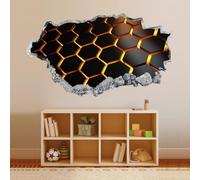 Autocollants de décoration murale 3D, Géométrie Autocollants amovibles Art, Smashed Stickers Muraux pour Enfants Salon Pépinière Maison Décoration Murale 48x84cm