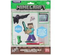 Minecraft Décalcomanies de fenêtre sous licence officielle, décoration de joueur et cadeaux pour garçons et filles, accessoire de jeu Overworld, accessoires de salle de classe ou de chambre à coucher