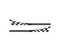 Autocollants de jupe latérale de voiture en vinyle drapeau à damier(Grey)