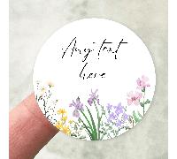 Autocollants de mariage personnalisés 4-26cm avec fleurs sauvages, étanches, pour douche de mariée, enterrement de vie de jeune fille, enterrement de vie de garçon, baptêmes, anniversaires, étiquettes