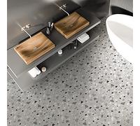 Autocollants de meubles auto-adhésifs effet terrazzo, autocollant de table/panneaux, papier peint/autocollant mural en vinyle pour chambre de salon, couleur terrazzo gris