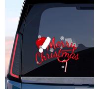 Autocollants de Noël double face avec le message "Joyeux Noël", pour vitres et pare-chocs de voitures, décorations de Noël et accessoires automobiles (lot de 2)