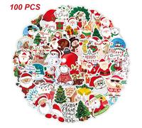 Autocollants De Noël En Forme De Cerf, Père Noël, Bonhomme De Neige, Étiquette Cadeau Pour Enfants, Diy Bricolage, Bagages, Valise, Jouet, 100 Pièces