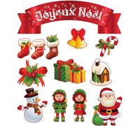 Autocollants de Noël – Joyeux Noël – Autocollants de Noël – Décoration festive – 130 x 110 cm