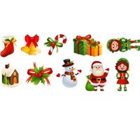 Autocollants de Noël : le Père Noël et ses lutins – Autocollants de Noël – Décoration de Noël – 100 x 225 cm