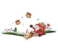 Autocollants de Noël : Le village enchanté du Père Noël – Autocollants de Noël – Décoration de Noël – 100 x 205 cm