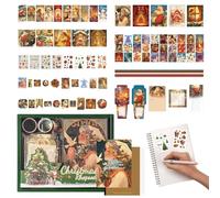 Autocollants de Noël pour album avec cahier, autocollants sur le thème de Noël avec notes adhésives - Kit d'autocollants festifs pour décorer un journal , maison, carte téléphone