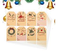 Autocollants de Noël pour étiquettes | Décoration adhésive pour boîtes d'emballage - Étiquette inscriptible | pour célébration saisonnière Fête Favor Famille Réunion