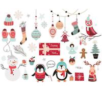 Autocollants de Noël pour les fêtes de fin d'année – Autocollants de Noël – Décoration festive – 120 x 165 cm