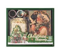Autocollants De Noël Pour Scrapbook Avec Carnet - Kit Déco Festive Pour Artisanat Créatif, Stickers Adhésifs Pour Album Souvenir | Décalques Colorés Pour Carte De Vœux Téléphone Tasse Maison A