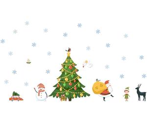Autocollants de Noël scandinaves de Laponie – Autocollants de Noël – Décoration festive – 135 x 90 cm