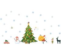 Autocollants de Noël scandinaves de Laponie – Autocollants de Noël – Décoration festive – 165 x 110 cm