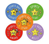 Autocollants de participation à la journée sportive - 250 autocollants de récompense pour enfants avec 5 motifs - Parfait pour la journée sportive scolaire, les compétitions d'éducation physique, les
