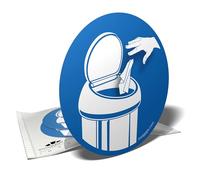 Autocollants de signalisation - Présence de poubelle - Prière de jeter/trier vos déchets - 3 stickers ronds - 9,5cm