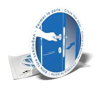 Autocollants de signalisation - Veuillez fermer la porte - 3 stickers ronds - 9,5cm