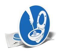 Autocollants de signalisation - Veuillez garder les toilettes propres - Nettoyez la cuvette après l'utilisation - 3 stickers ronds - 9,5cm
